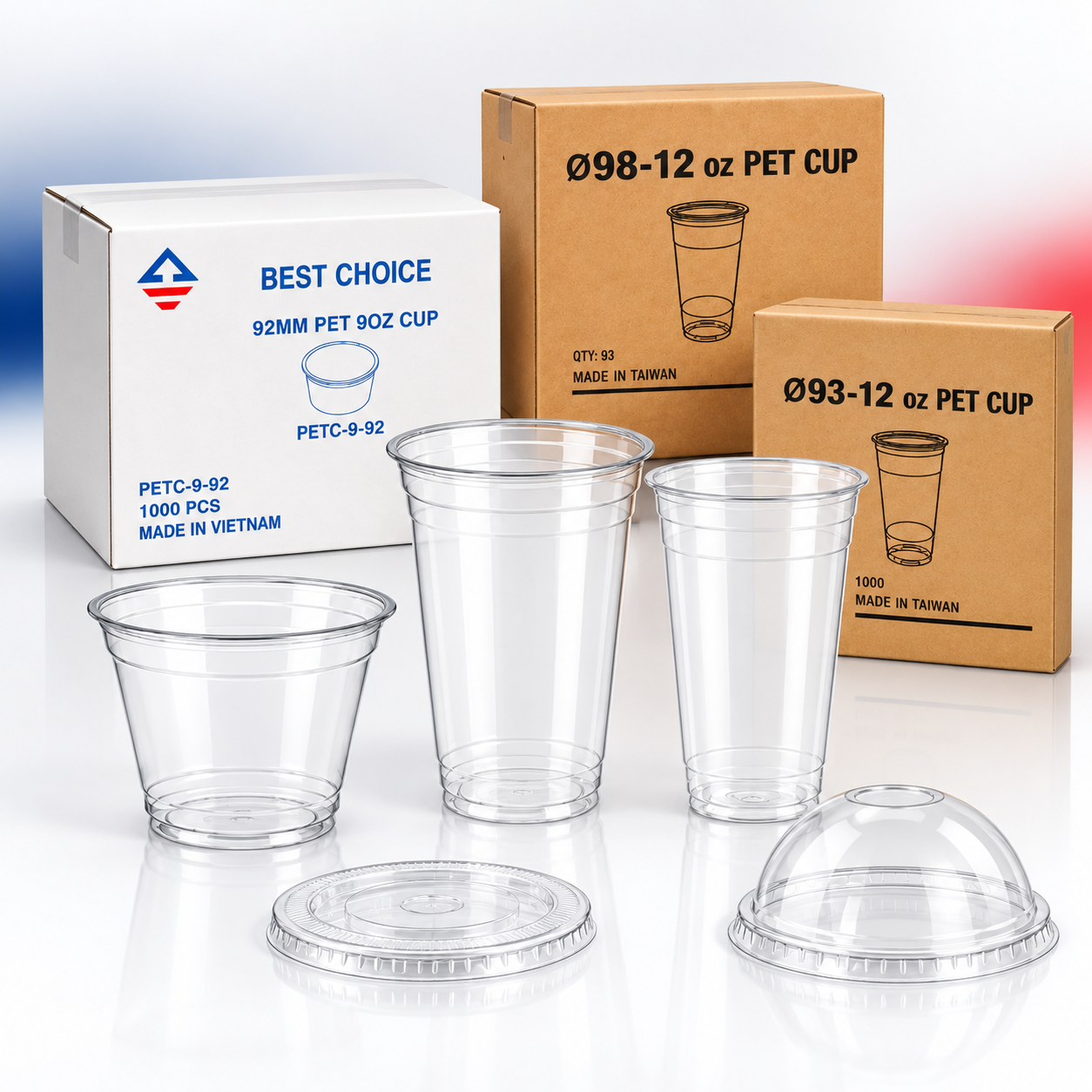 Apollo PET cups and lids