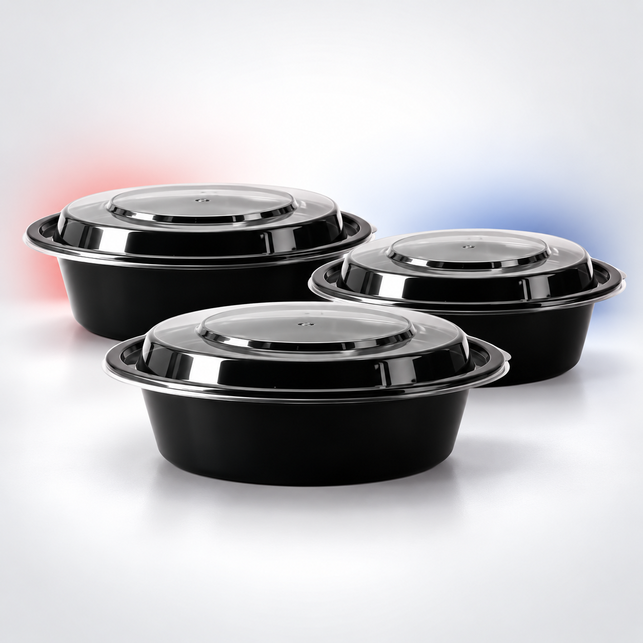 Apollo black round containers