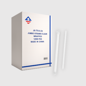 jumbo clear wrapped straws food grade – individually wrapped drinking straws (500 x 24 master case bulk pack)