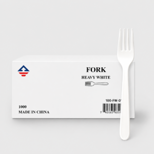 medium weight white plastic forks