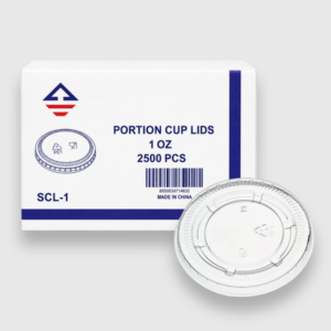 portion cup lids 1 oz – disposable clear plastic lids, 2500 count master case