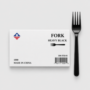 Heavy weight black plastic forks