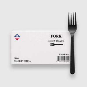 heavy duty black plastic forks – disposable food grade cutlery, 1000 count master case