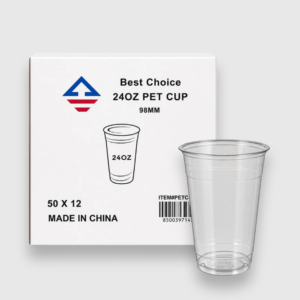 clear pet cups 98mm 12–24 oz – disposable cold drink cups, 600 count case (50 x 12)