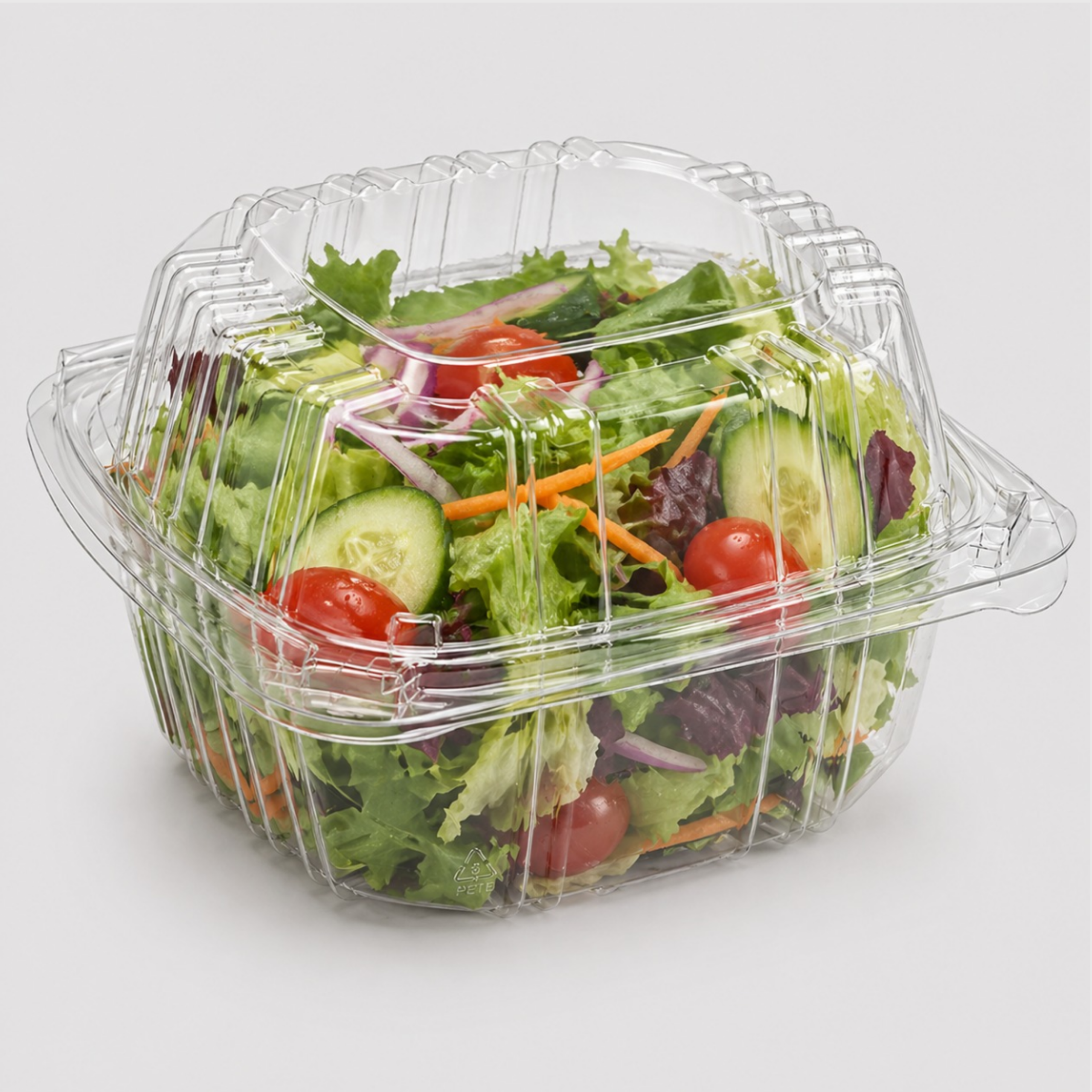 6" x 6" x 3" pet hinged food containers – clear clamshell takeout boxes, 500 count case