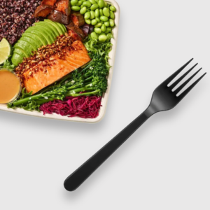 heavy duty black plastic forks – disposable food grade cutlery, 1000 count master case