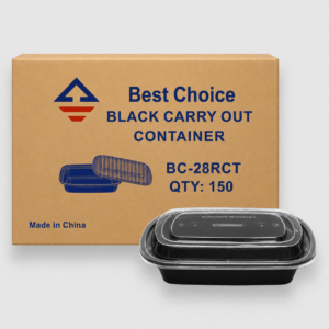 [150ct] black 28 oz rectangular containers