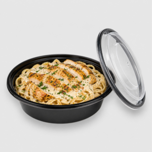 [150ct] black 32 oz carry out round containers