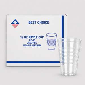 [2,500ct] 12 oz clear ripple plastic cups