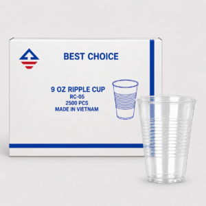 [2,500ct] 9 oz clear ripple plastic cups