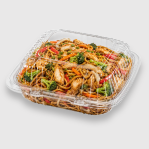 [200ct] 32 oz clear pet hinged deli containers