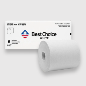 [6 rolls] white hard wound roll towels