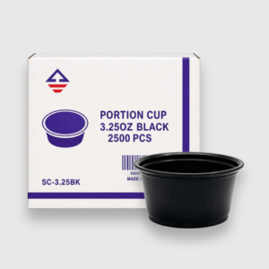 [2,500ct] black portion cups 3.25 oz