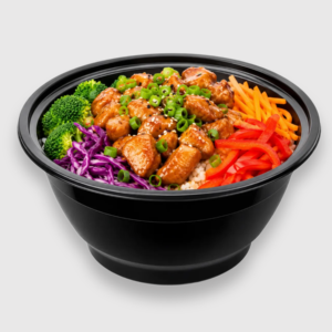 [150ct] black 38 oz round carry out containers