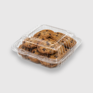 [200ct] 9" x 9" x 1" pet hinged food containers