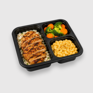 [150ct] black 38 oz 3 compartment carry out containers