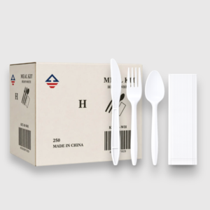 [250ct] medium weight white cutlery kits