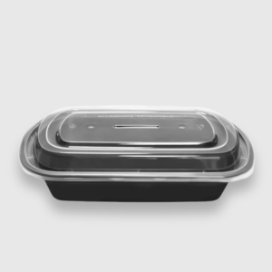 [150ct] black 12 oz rectangular containers