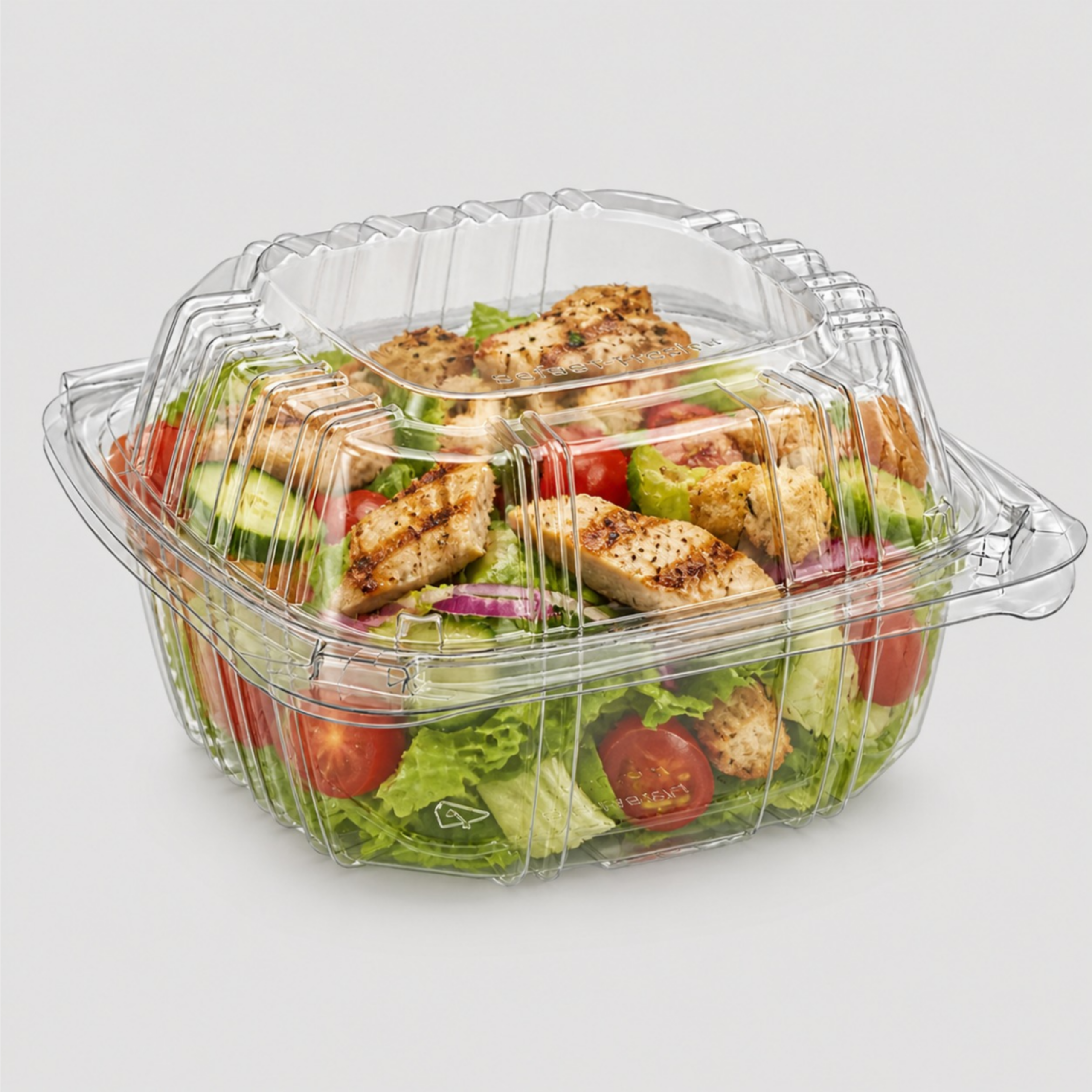 [500ct] 5" x 5.5" pet hinged food containers