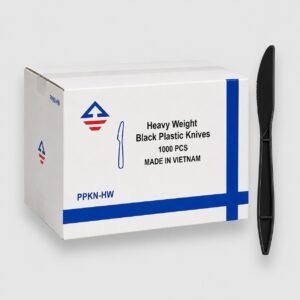 [1,000ct] heavy weight black plastic knives