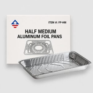 [100ct] half medium aluminum foil pans