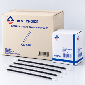 best choice wrapped black coffee stirrers 1