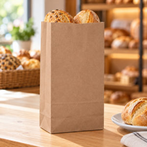 upright kraft bakery bag with rolls 4